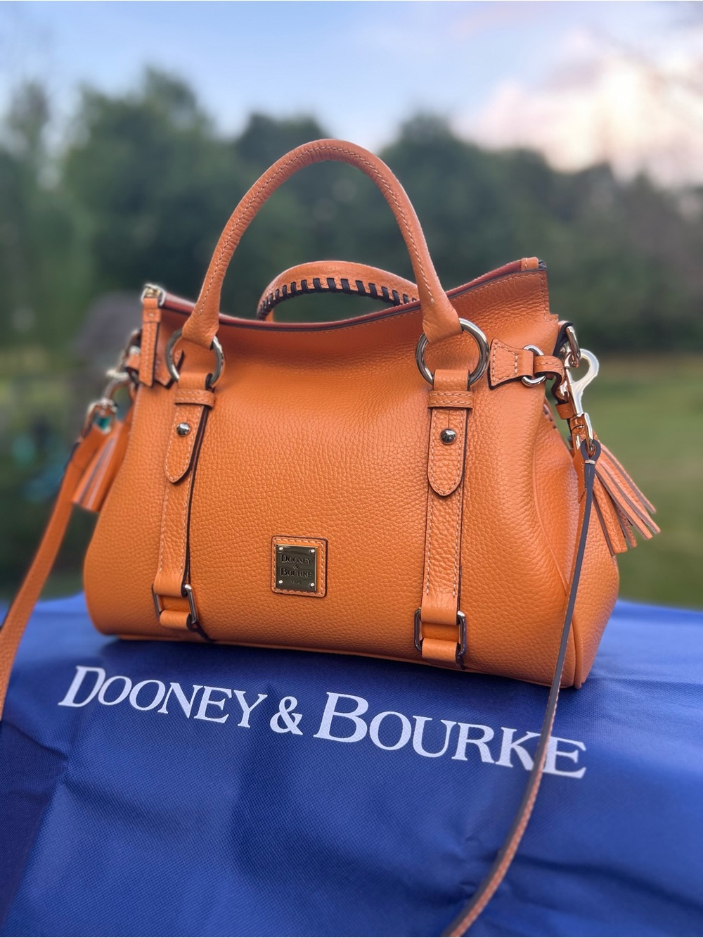 Dooney & Bourke Melon Pebble Grain Leather Satchel